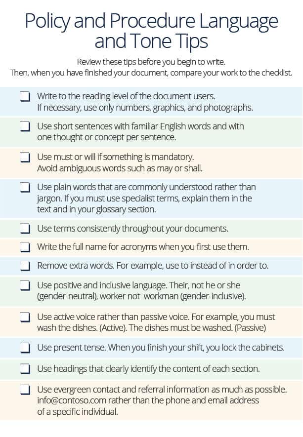 Construction Company Policies And Procedures Template