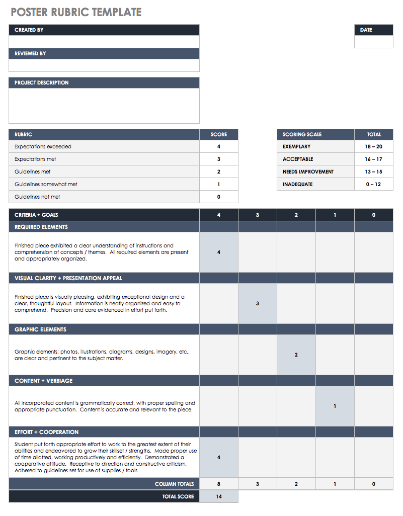 Grading Rubric Template Word - Toptemplate.my.id