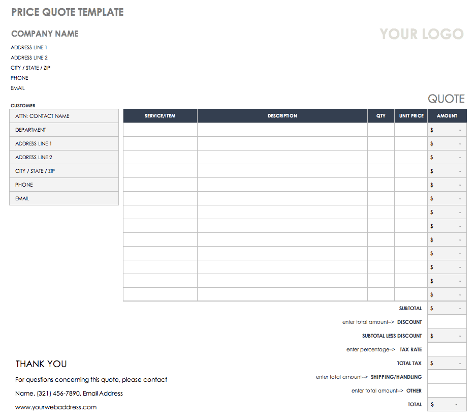 Free Price List Templates Smartsheet (2022)