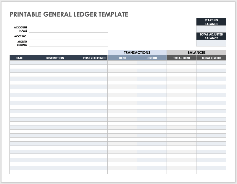 Construction Ledger Template