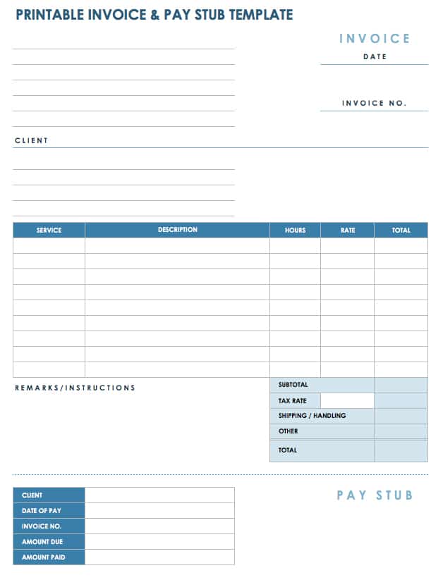 excel paycheck stub template