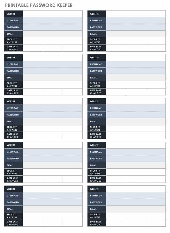 Password Logbook Tracker. Set of Password Book Journal. Password