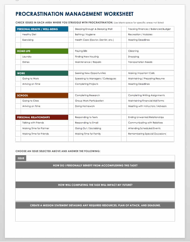 time management chart template