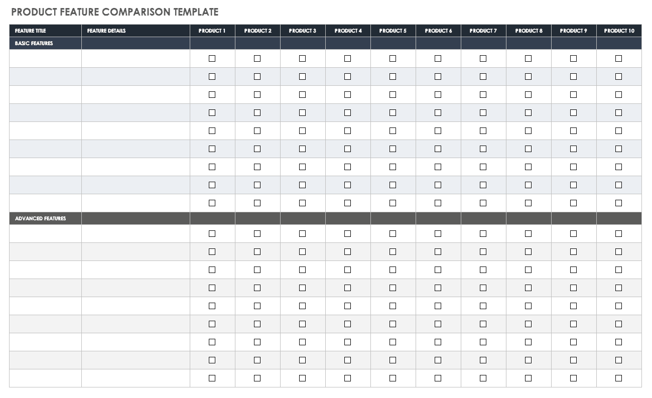 Comparison Chart Template Excel For Your Needs 0520