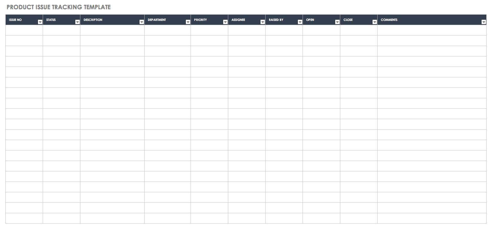 Free Issue Tracking Templates Smartsheet