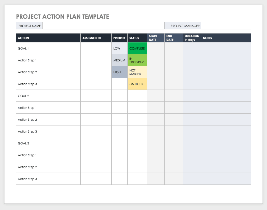 Free Project Plan Templates for Word Smartsheet (2022)