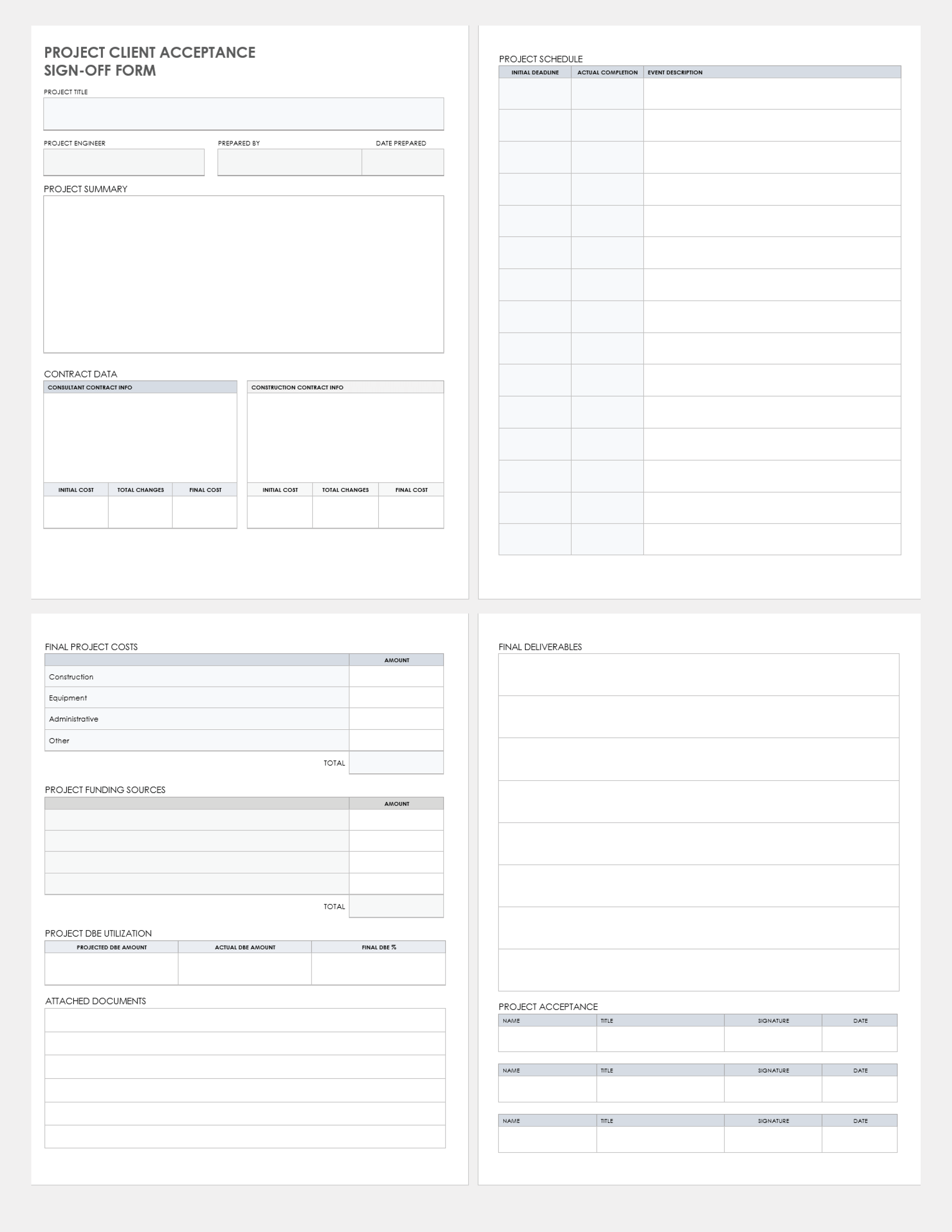 Free Project SignOff Templates Smartsheet