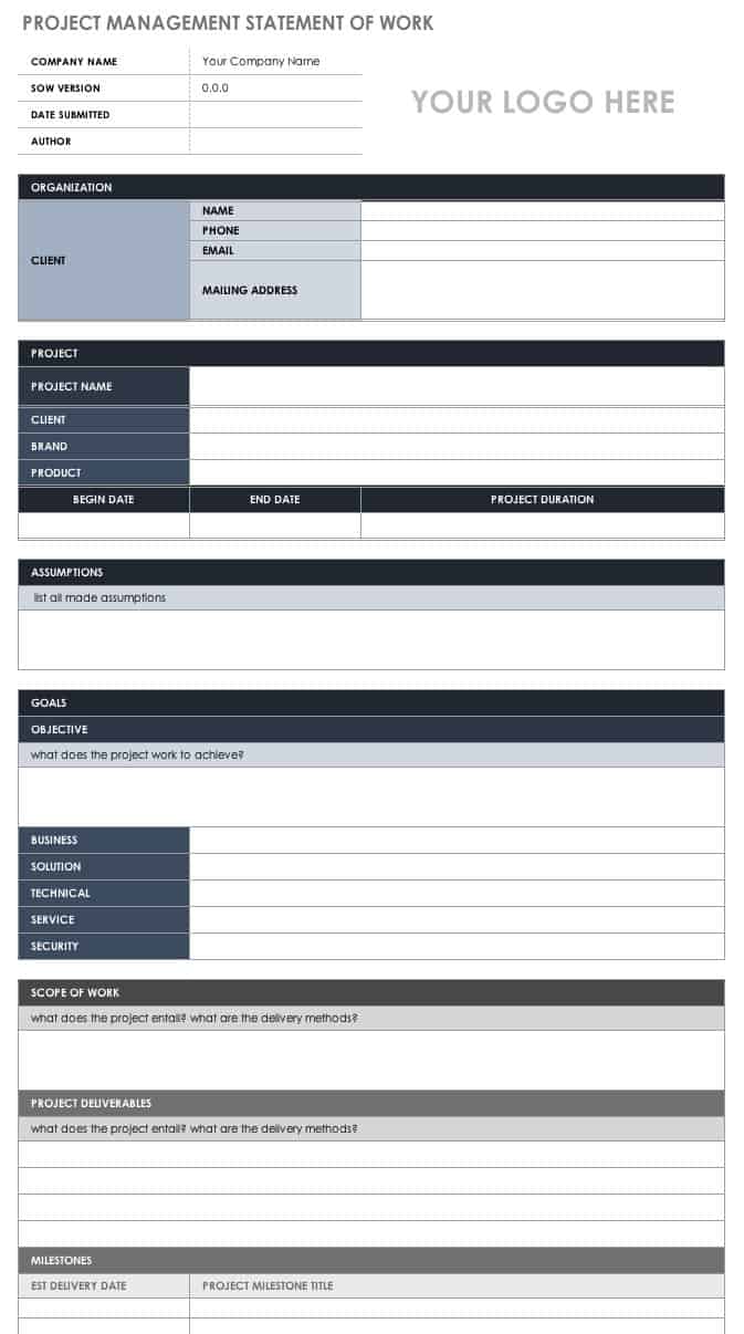 personal project management template