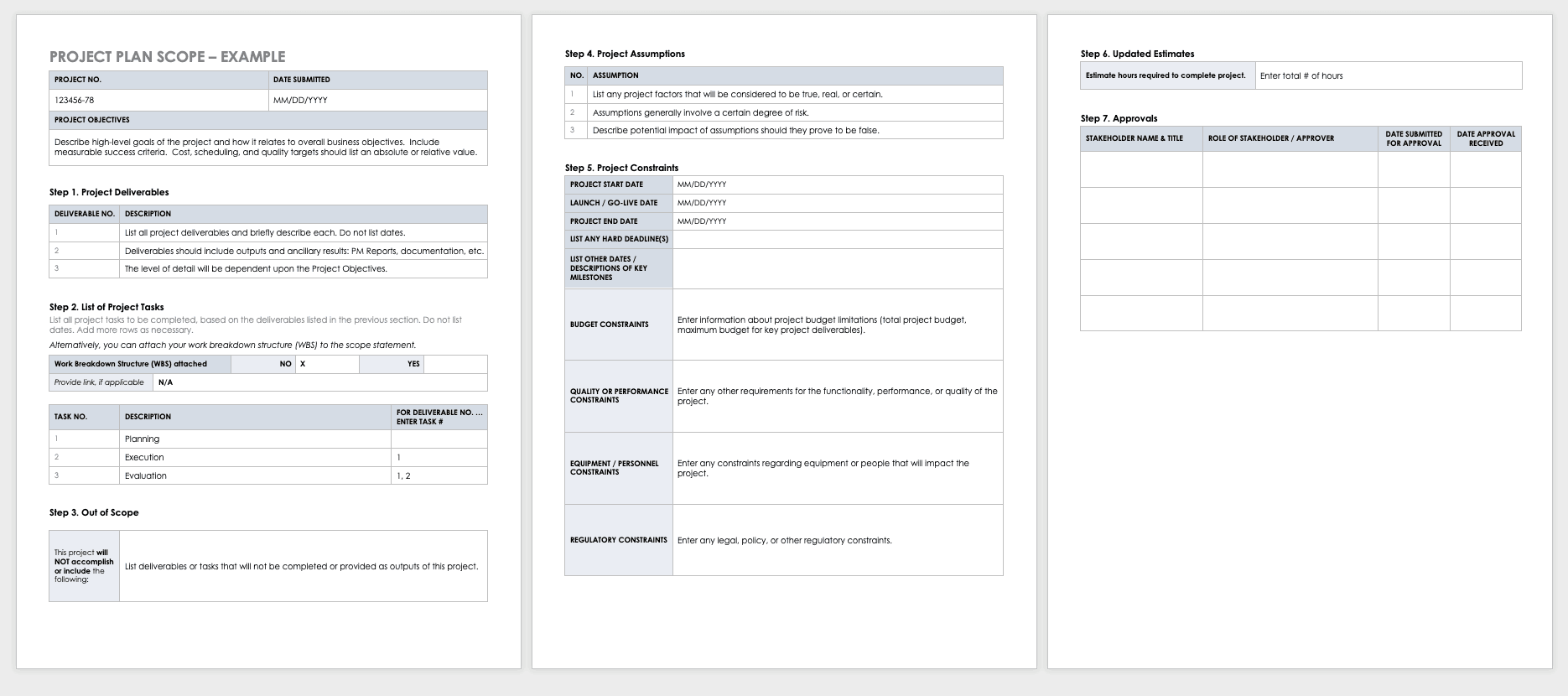 Project Scope Document Template Word