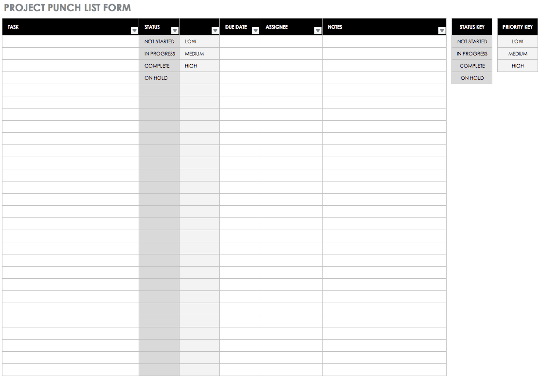 sample checklist template in excel