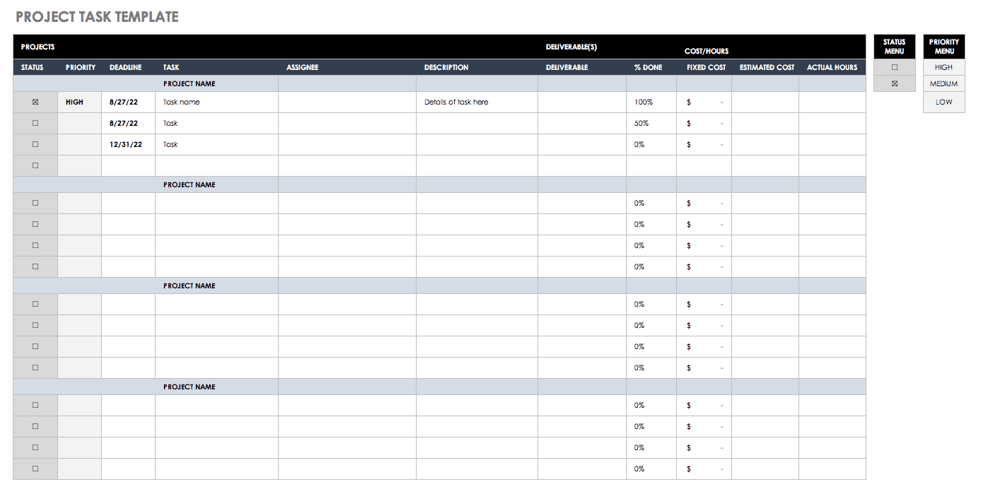 free personal task planner template