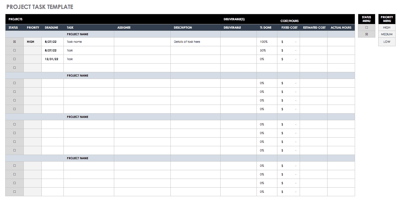 Daily Task Tracker Excel Template