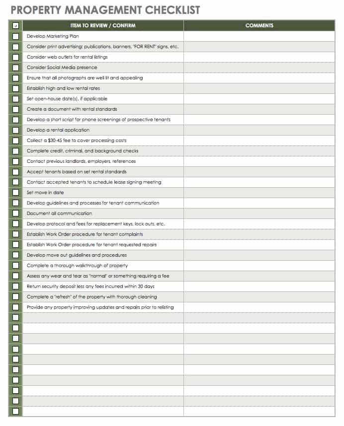 property management templates excel