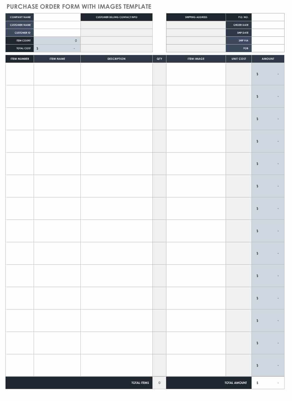 excel purchase order template