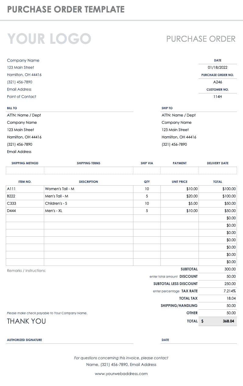 Free Order Form Templates Smartsheet