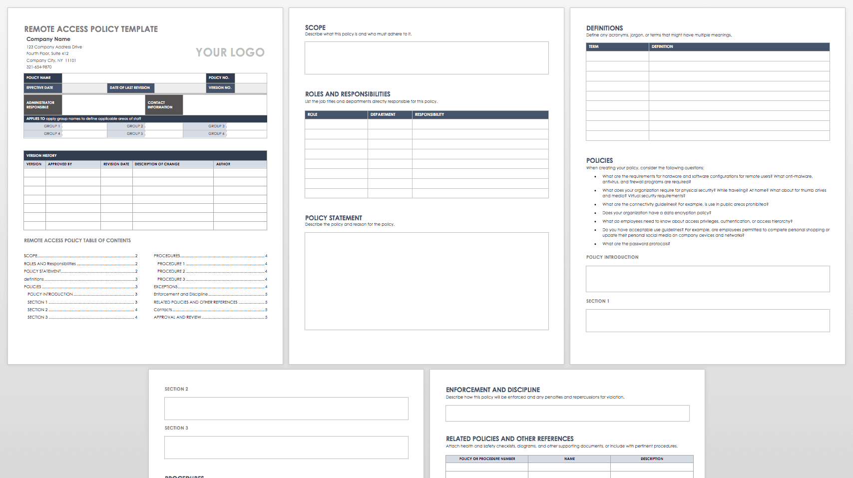 Free Policy and Procedure Templates Smartsheet