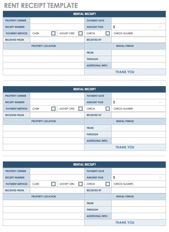 Rent Receipt Template