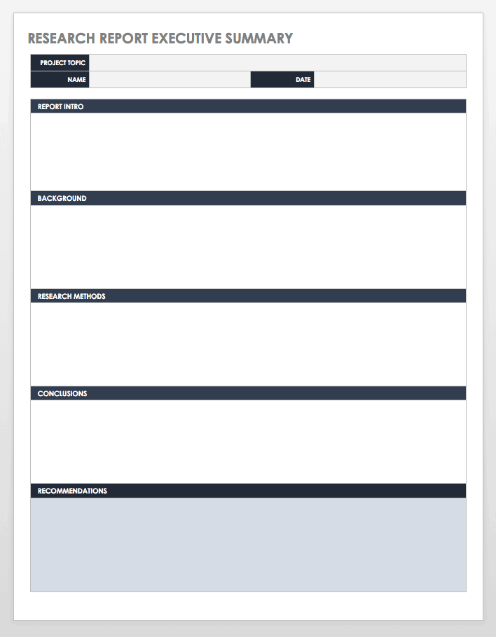 research project summary template