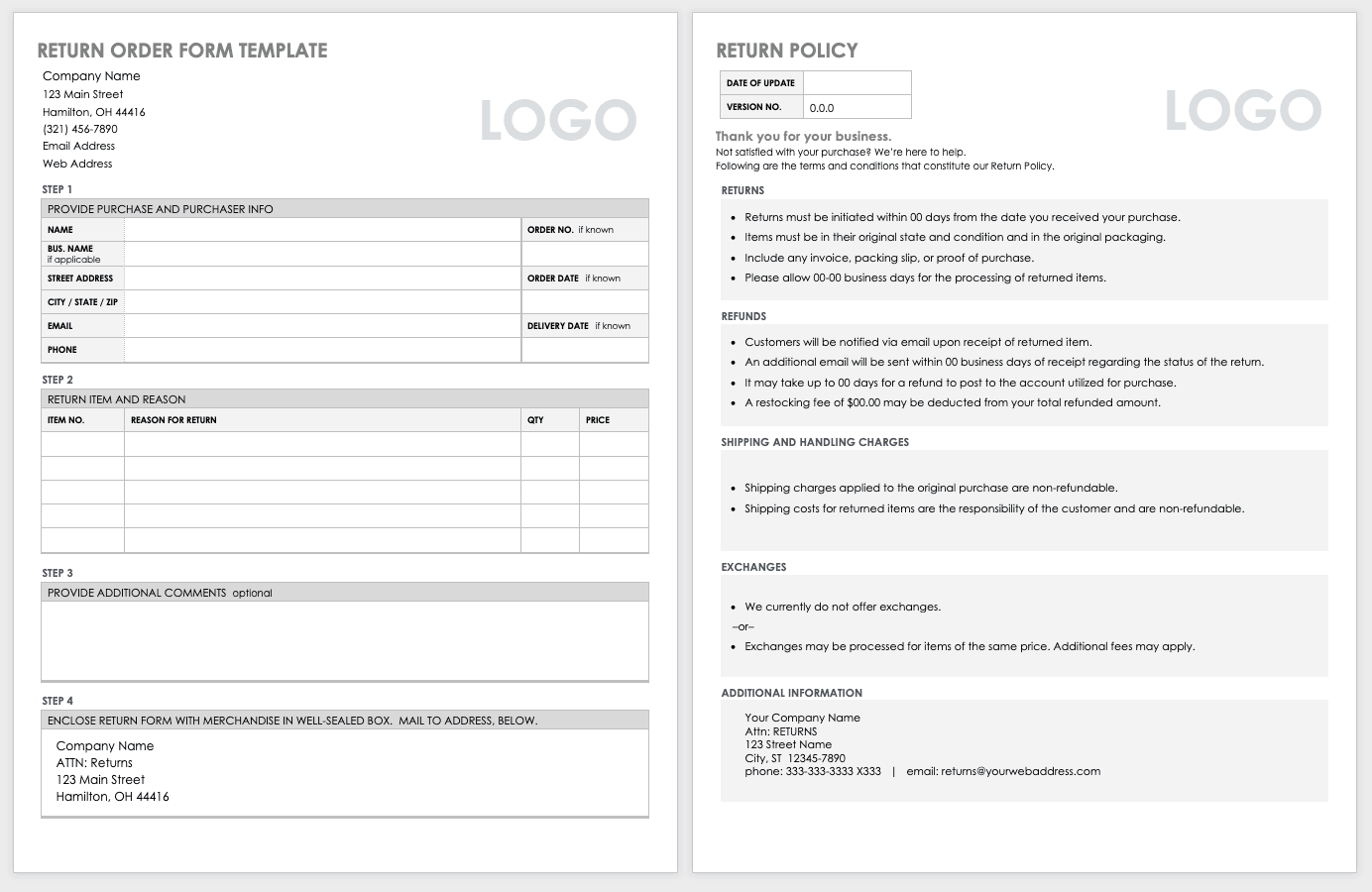 Photo Order Form Template