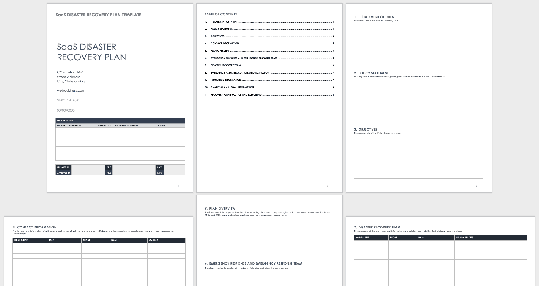 Saas Disaster Recovery Plan Template
