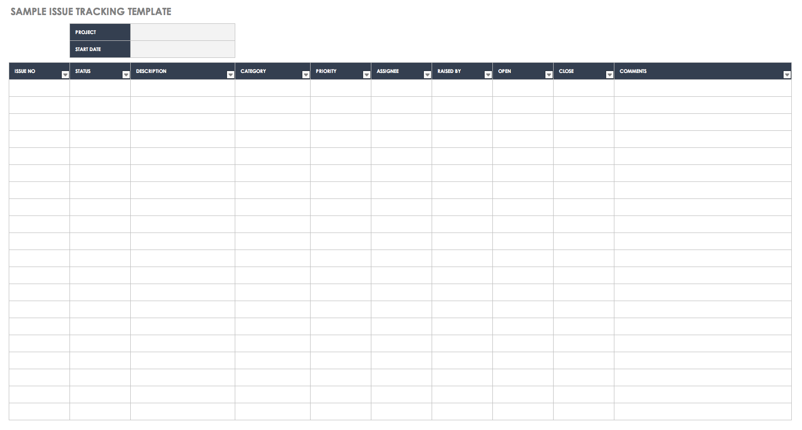 Issue Tracker Template Google Sheets - prntbl.concejomunicipaldechinu ...