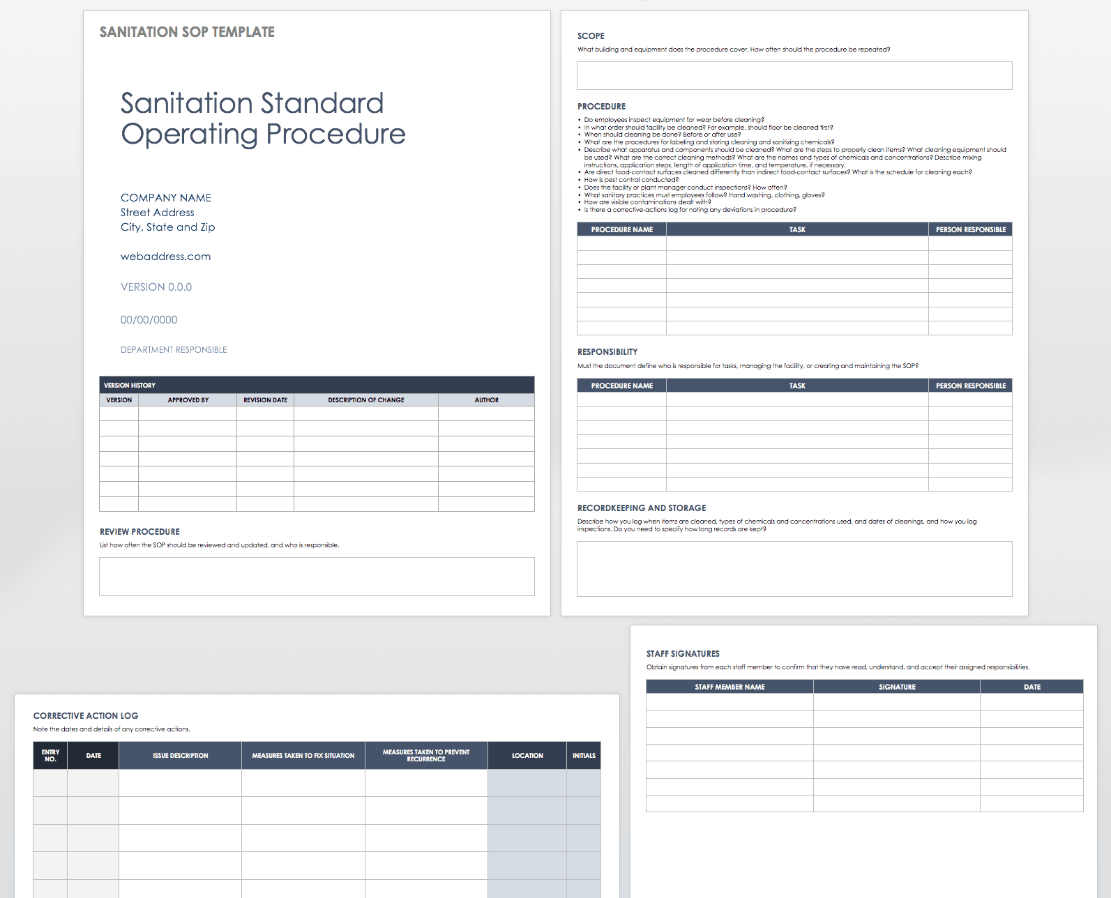 sop project management template