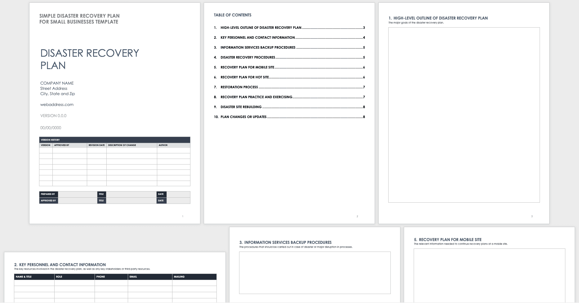 Disaster Recovery Plan Template Excel