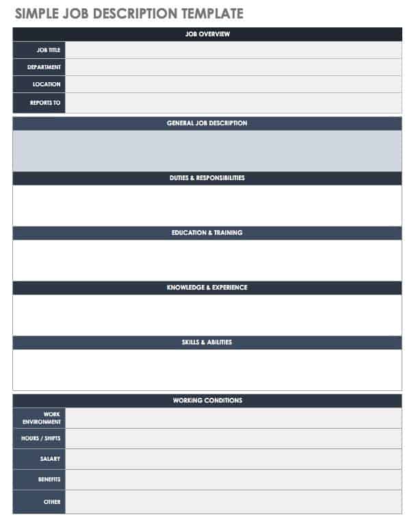 Job Description Template Analisis