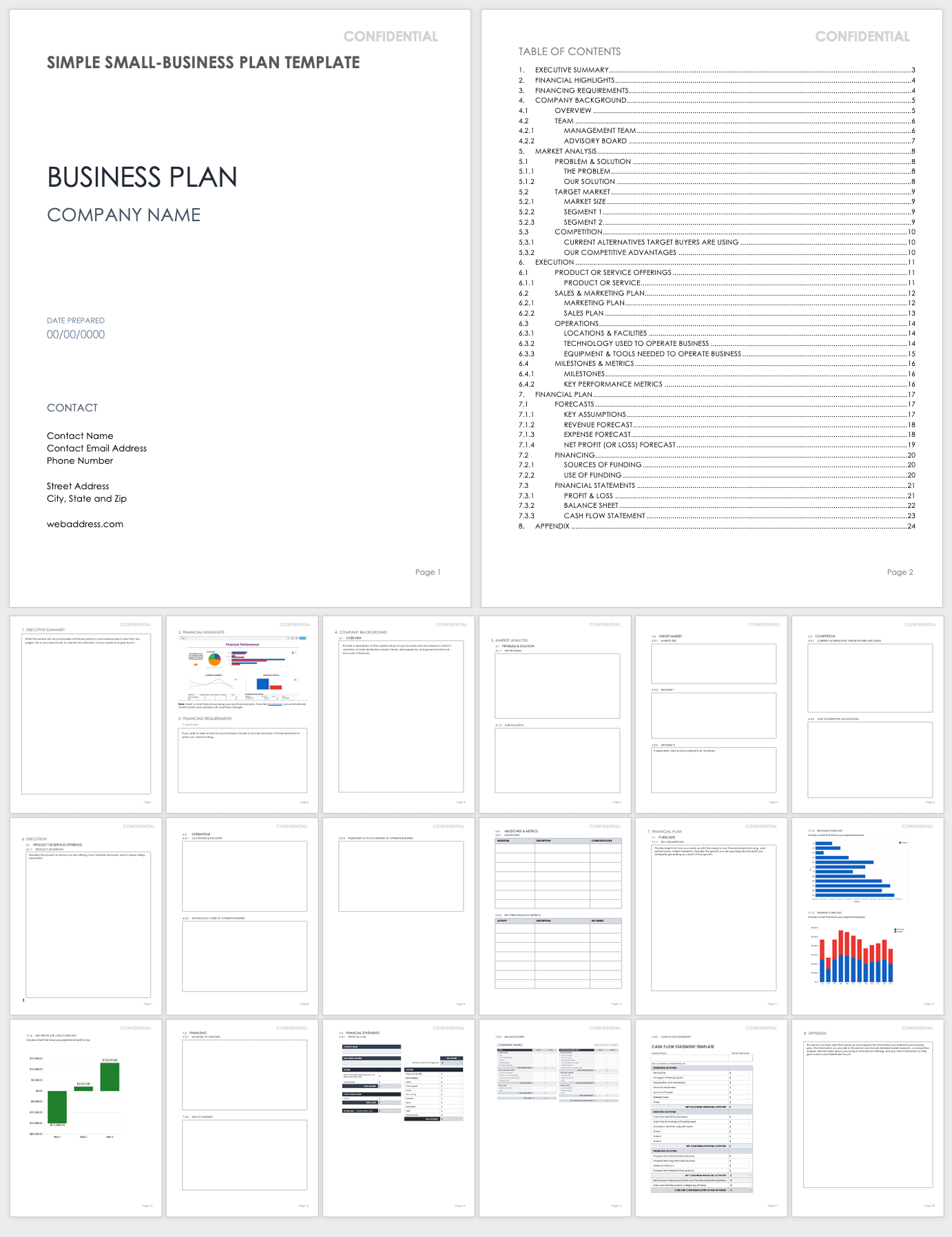 small business printable business plan template