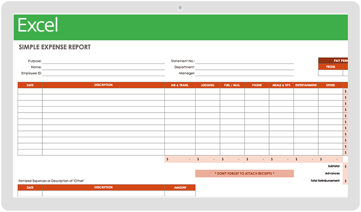 simple excel templates