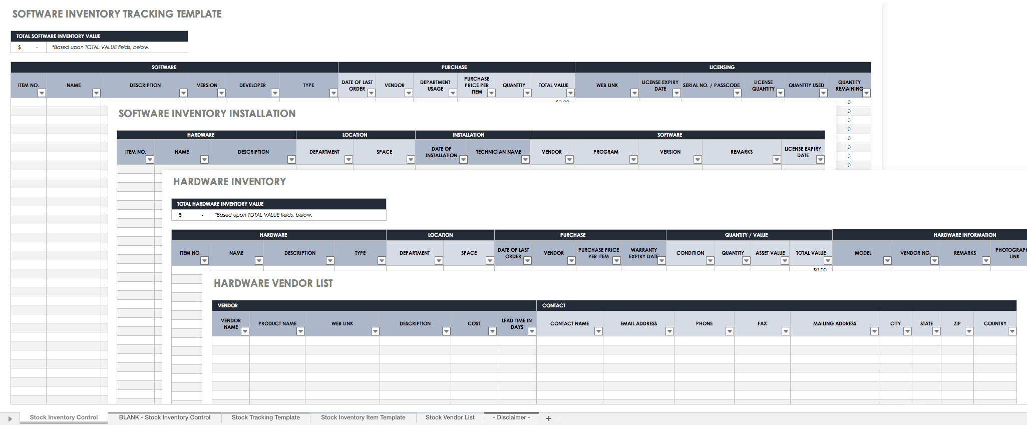 consumable stock register format in excel