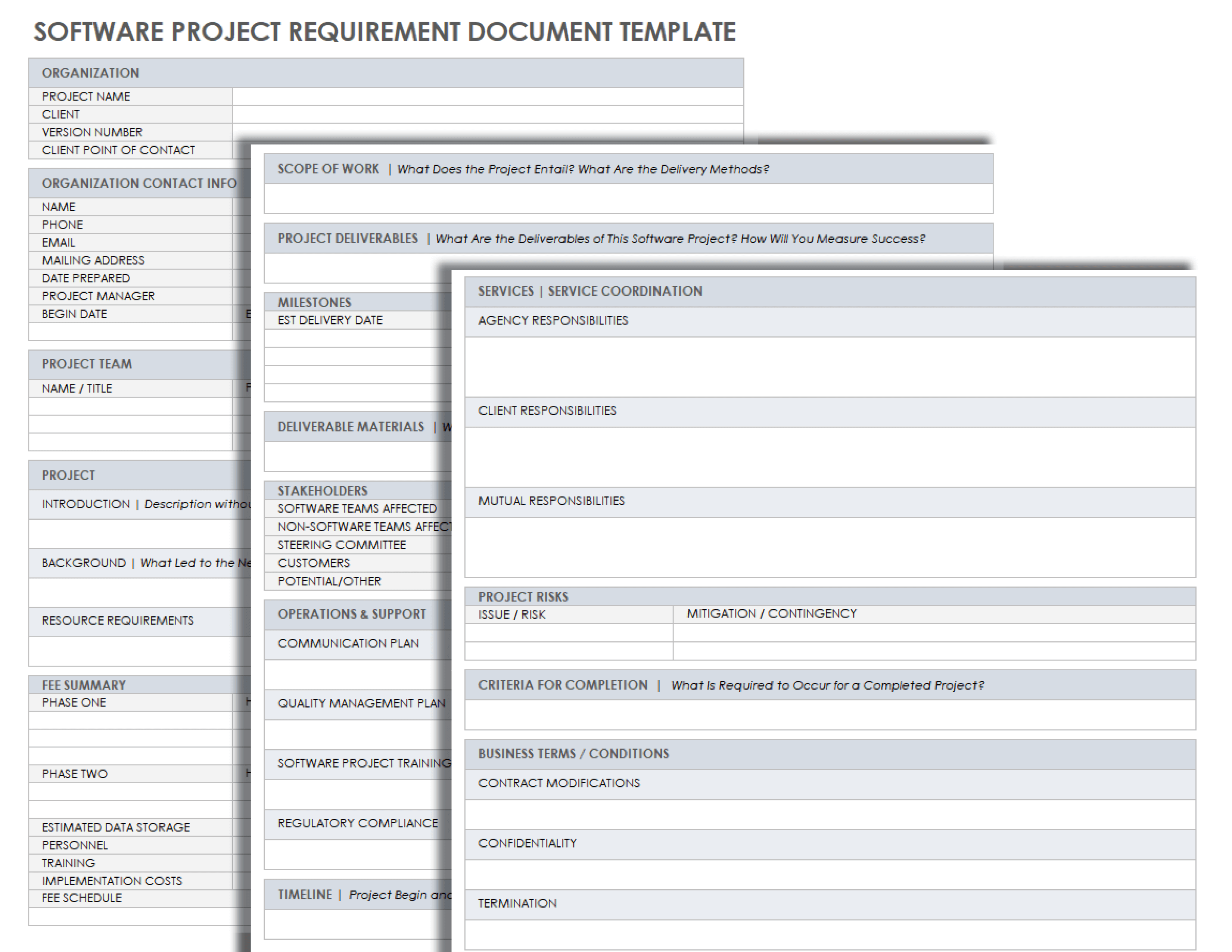 Requirements Template Software