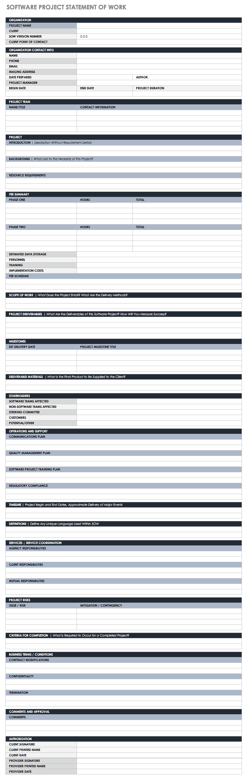 Sow Template Pdf