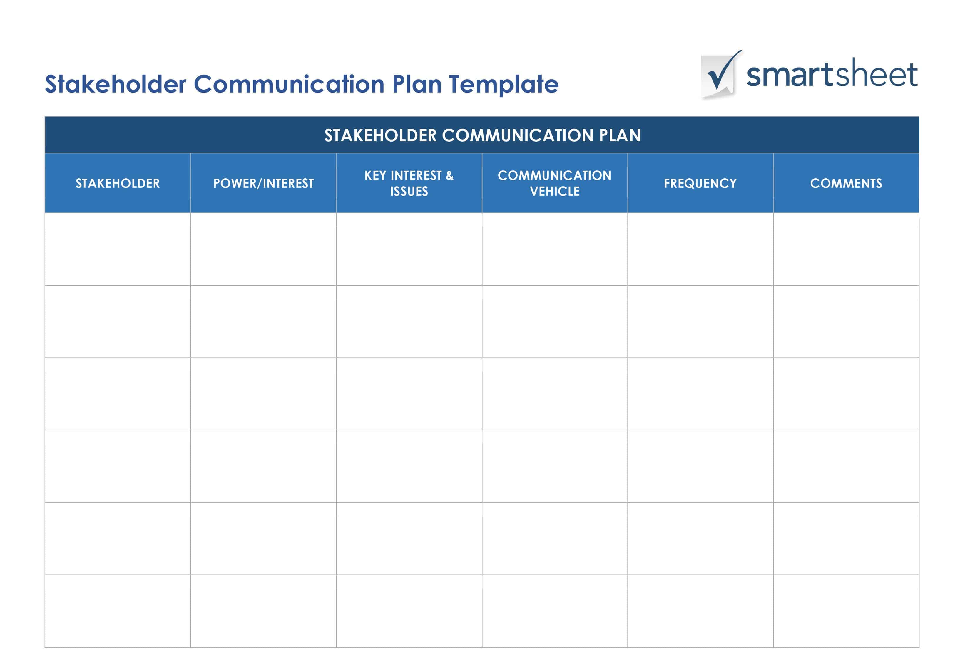 Change Management Communication Plan Template Excel