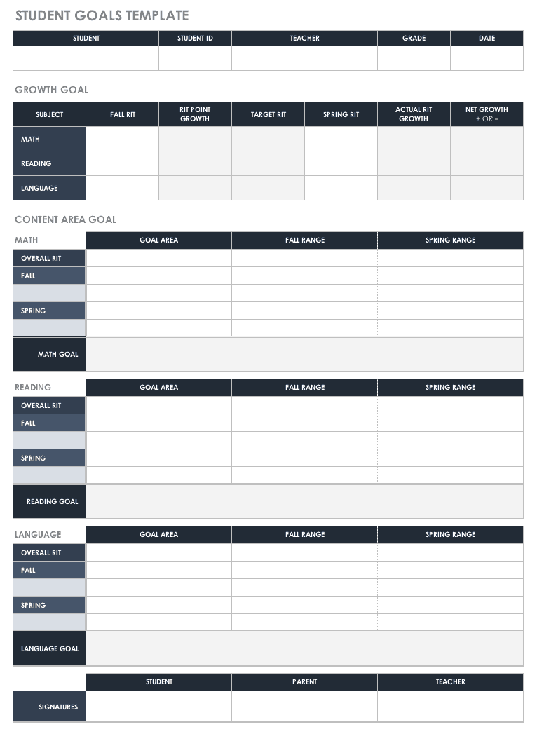 Goal Tracker Excel Template