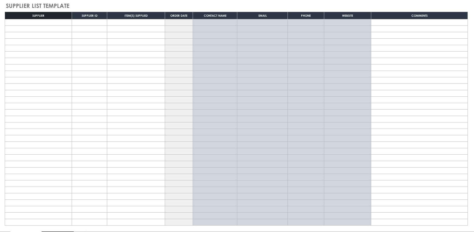 Material of Smartsheet Free Templates Bill |