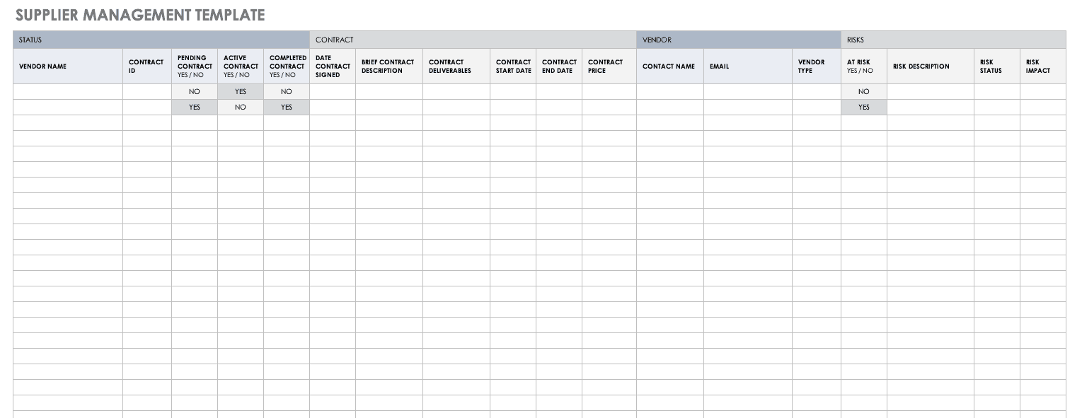 Supplier Management Template