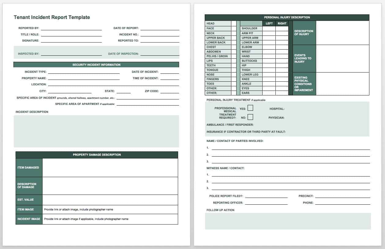 Free Incident Report Templates & Forms  Smartsheet For Incident Report Form Template Word