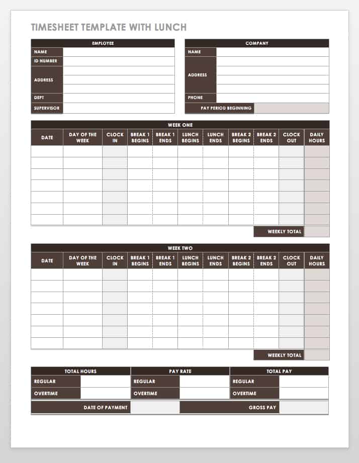 17 free timesheet and time card templates smartsheet