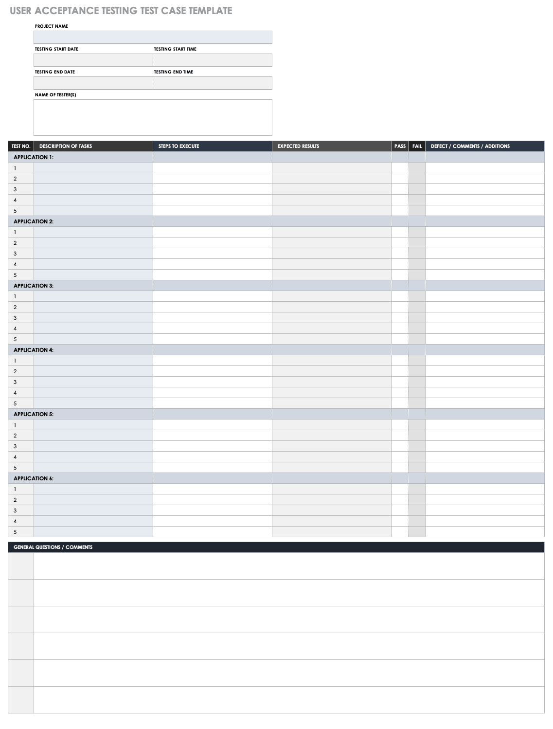 Free Test Case Templates  Smartsheet