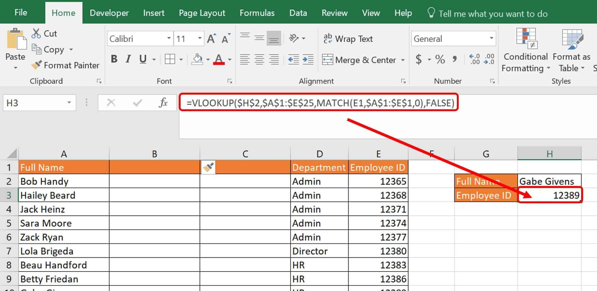 Vlookup And Match