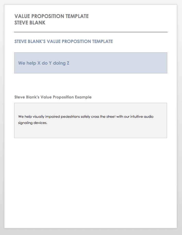 Free Value Proposition Templates Smartsheet