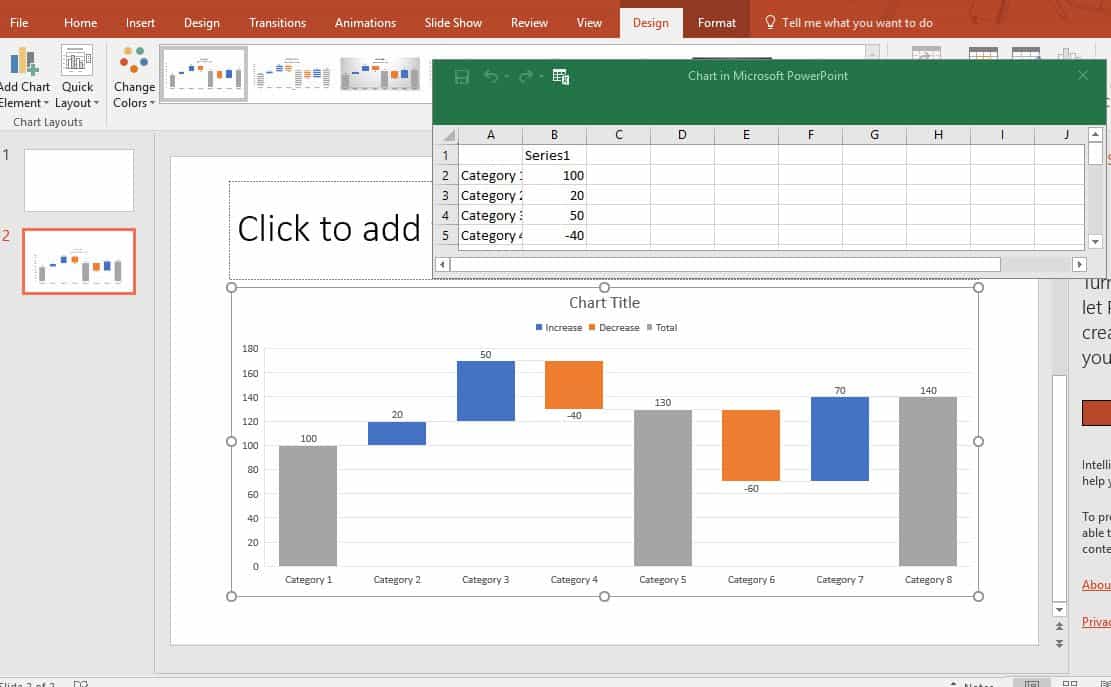 waterfall chart powerpoint template