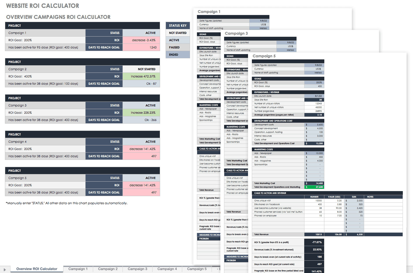 Roi Calculator Excel Template DocTemplates