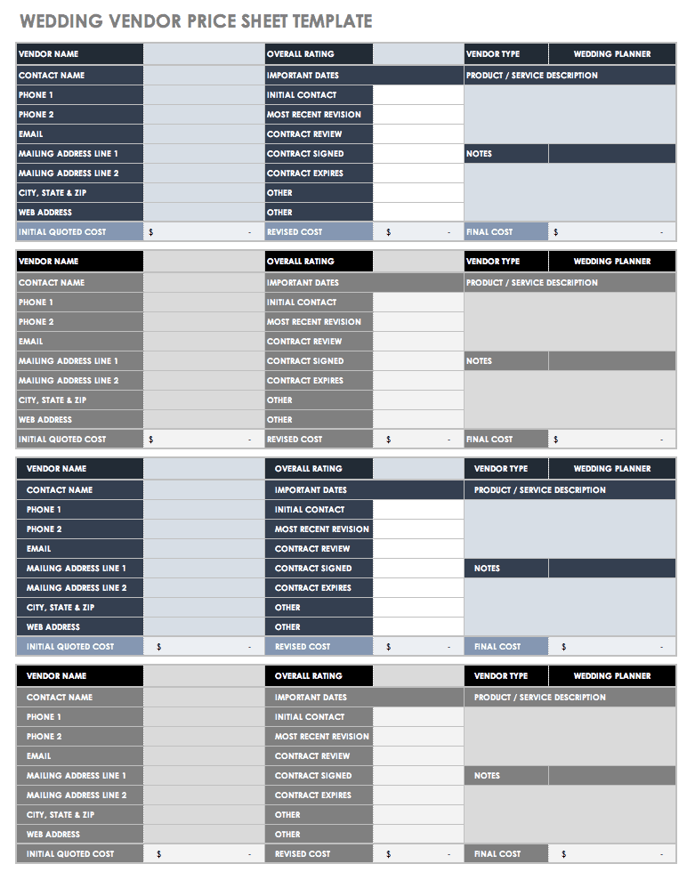 microsoft excel price list template