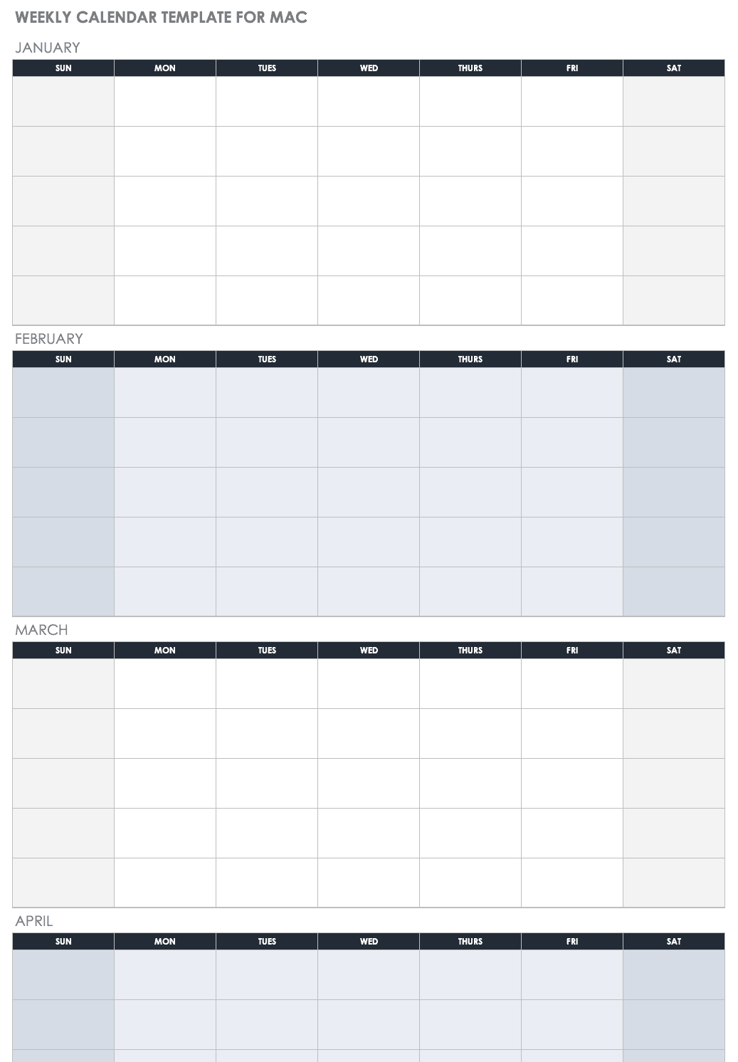 weekly calendar for mac