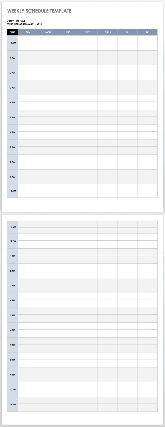 7 Day Week Calendar Template from www.smartsheet.com