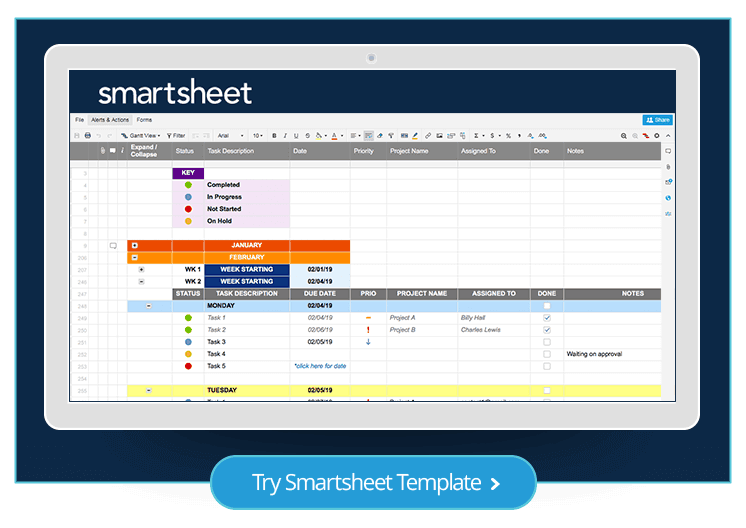 Free Task and Checklist Templates Smartsheet
