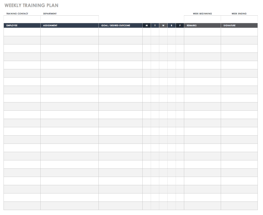 Free, custom printable workout planner templates online