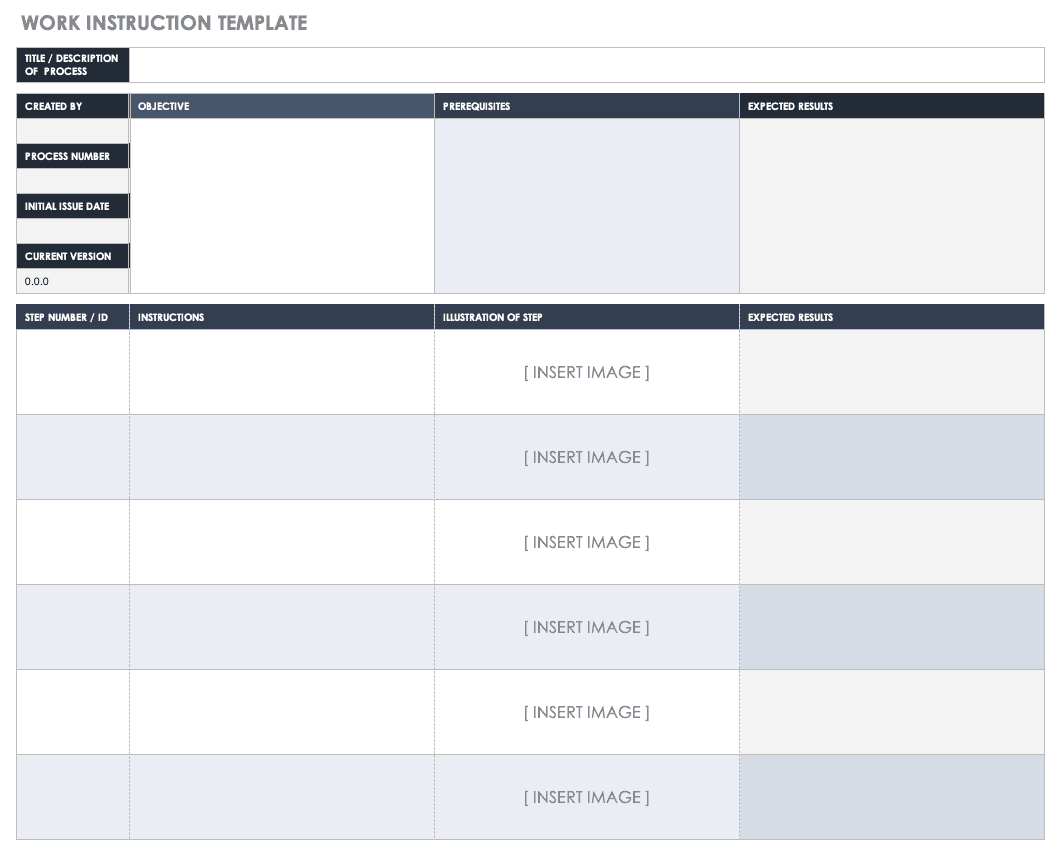 Free Work Instruction Templates Smartsheet